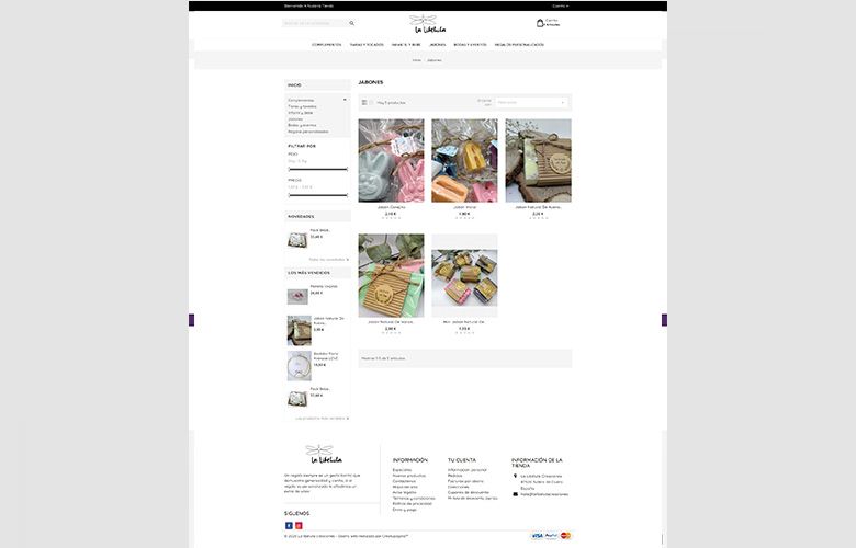 Tienda online la libelula productos