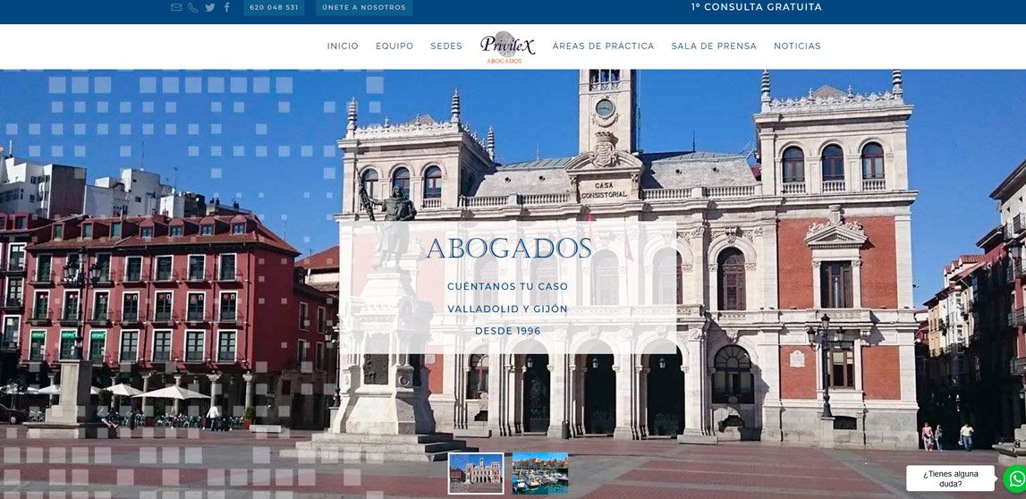 Diseño de la pagina web de Privilex abogados