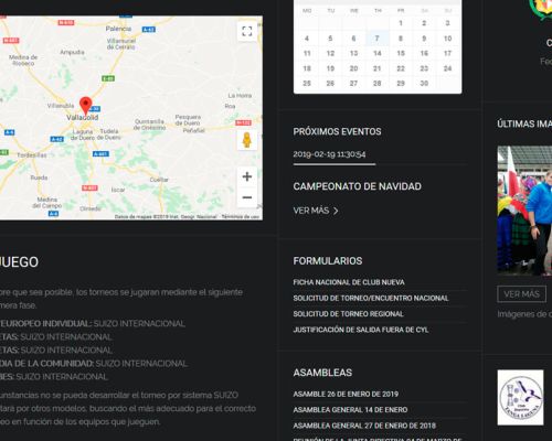 Página web Federación Petanca de CyL