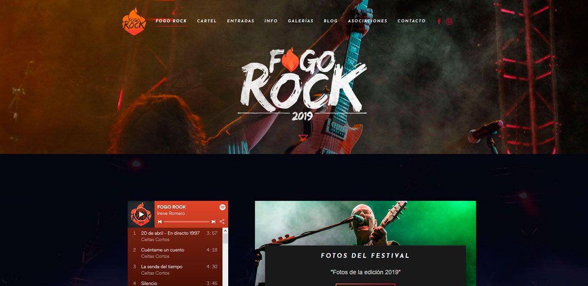 Página web Festival FogoRock