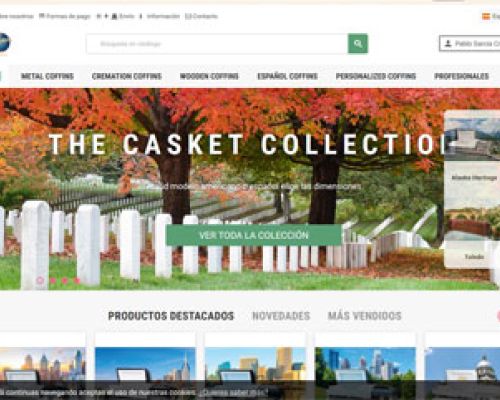 Diseño de tienda online Universal Coffins